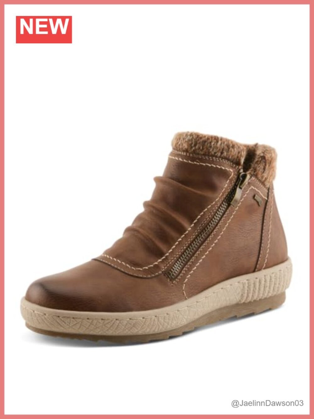 Women's Waterproof Vegan Leather Ankle Booties with Dual Zippers, Faux